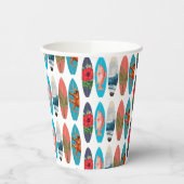 Kleurrijke Retro Surfboards Patroon Papieren Bekers (Links)