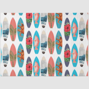 Kleurrijke Retro Surfboards Patroon Tissuepapier