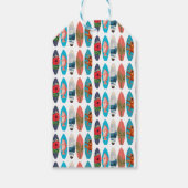 Kleurrijke retro surfplanken dank u cadeaulabel (Achterkant)