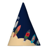 Kleurrijke retro surfplanken surft omhoog verjaard feesthoedjes (Rechts)