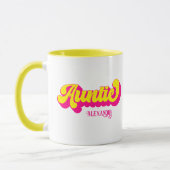 Kleurrijke Retro Tante Custom Name Mok (Links)