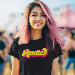 Kleurrijke retro tante t-shirt