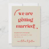 Kleurrijke retro thema bewaart de datum kaart (Voorkant)