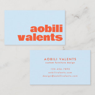 Kleurrijke Retro Typografie Koel Blauw Oranje Visitekaartje