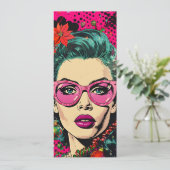 Kleurrijke Retro Unieke Stripboek Pop Art Christma Feestdagenkaart (Staand voorkant)