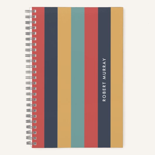 Kleurrijke Retro &  Vibe Horizontale Strepen Notitieboek (Voorkant)