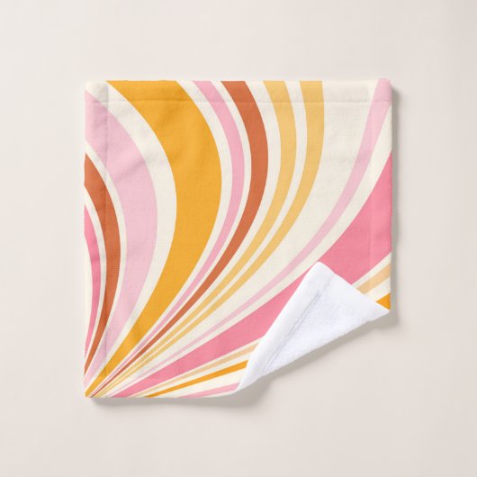 Kleurrijke retro vibes bad handdoek (Wasdoekje)