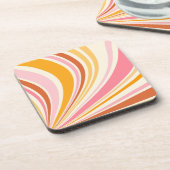 Kleurrijke retro vibes bier onderzetter (Linkerzijde)