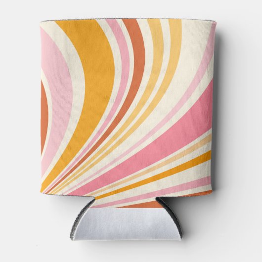 Kleurrijke retro vibes blikjeskoeler (Voorkant)