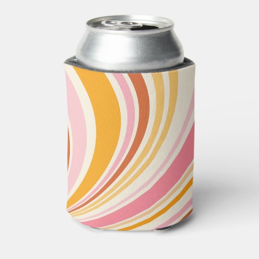 Kleurrijke retro vibes blikjeskoeler (Blikje Achterkant)