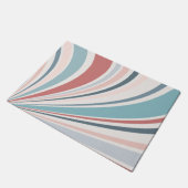 Kleurrijke retro vibes in roze, blauw en grijs deurmat (Schuin)