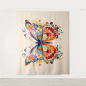 Kleurrijke retro vlinder wandkleed (Voorkant)