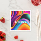 Kleurrijke Retro Waves Groovy Servet (Insitu)