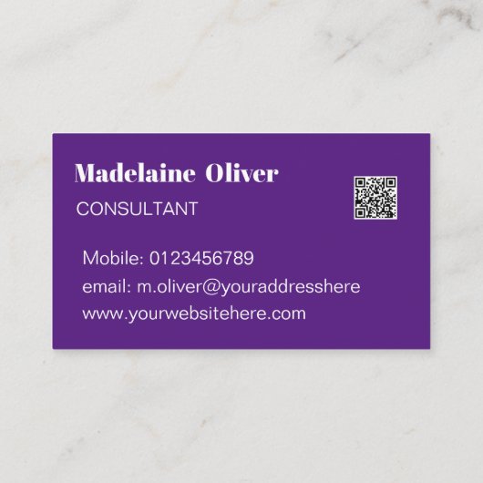 Kleurrijke Retro Waves Moderne QR Code Visitekaartje (Achterkant)