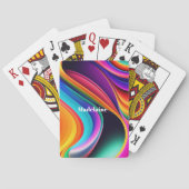 Kleurrijke Retro Waves Persoonlijk Pokerkaarten (Achterkant)