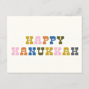 Kleurrijke Retro Western Eenvoudige Hanukkah-vakan Briefkaart
