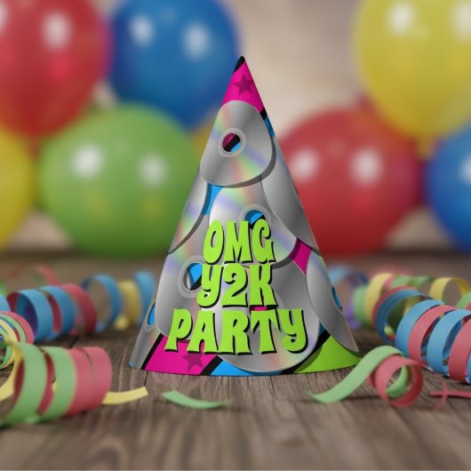 Kleurrijke Retro Y2K Muziek CD's Pop Art Party Pet Feesthoedjes