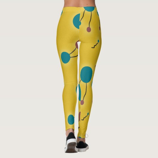 Kleurrijke retrocules grote moleculen universum ro leggings (Achterkant)