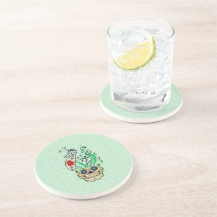 Kleurrijke retroflectorbloemen Rozen Zandsteen Onderzetter