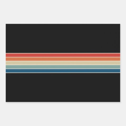 kleurrijke retrorrector 70s Stripes Inpakpapier Vel (Voorkant 3)