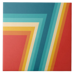 Kleurrijke Retrostrips -    70, 80-inch design Tegeltje