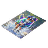 Kleurrijke reus blij speelse grappige hond, splash notitieboek (Linkerzijde)