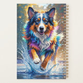 Kleurrijke reus blij speelse grappige hond, splash planner (Achterkant)