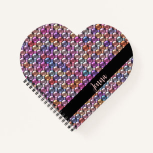 Kleurrijke Rhinestone met eigen naam Notitieboek