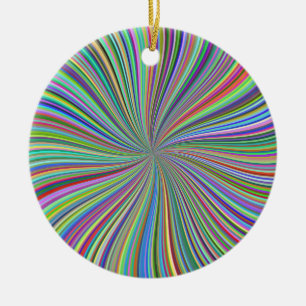 Kleurrijke Ribbon Spiral Swirling Optische Kunst Keramisch Ornament