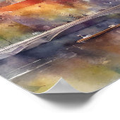 Kleurrijke Riga Letland Baltische Waterverf Poster (Hoek)