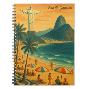 Kleurrijke Rio de Janeiro Brazilië Copacabana Beac Notitieboek