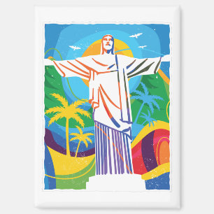 Kleurrijke Rio de Janeiro Cristo Redentor Jesus Magneet