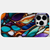 Kleurrijke River Rock Pebbles-Glas in lood look Case-Mate iPhone Case (Achterkant (horizontaal))
