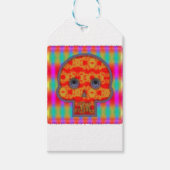 Kleurrijke robot schedel schilderen cadeaulabel (Voorkant)