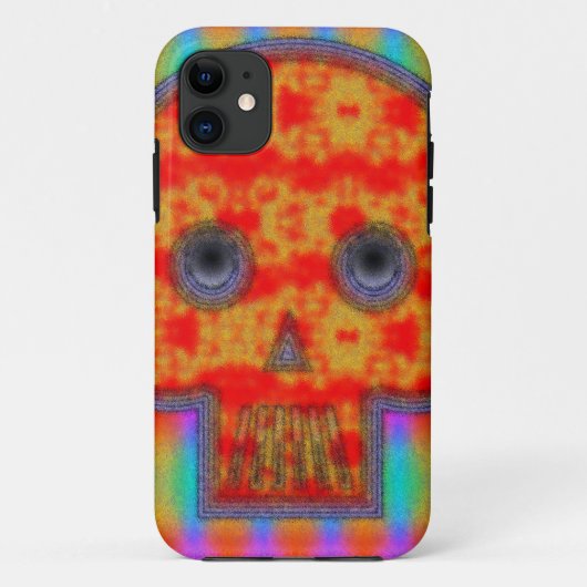Kleurrijke robot schedel schilderen Case-Mate iPhone case (Achterkant)