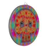 Kleurrijke robot schedel schilderen dartbord (Voorkant Links)