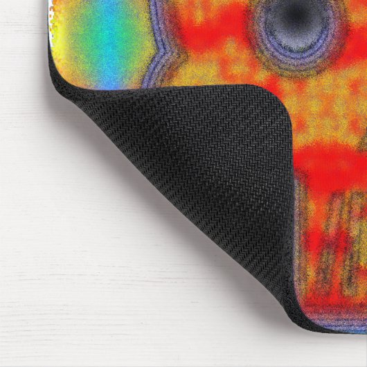 Kleurrijke robot schedel schilderen muismat (Hoek)