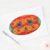 Kleurrijke robot schedel schilderen ovale sticker (Envelop)