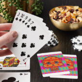 Kleurrijke robot schedel schilderen pokerkaarten (Insitu)