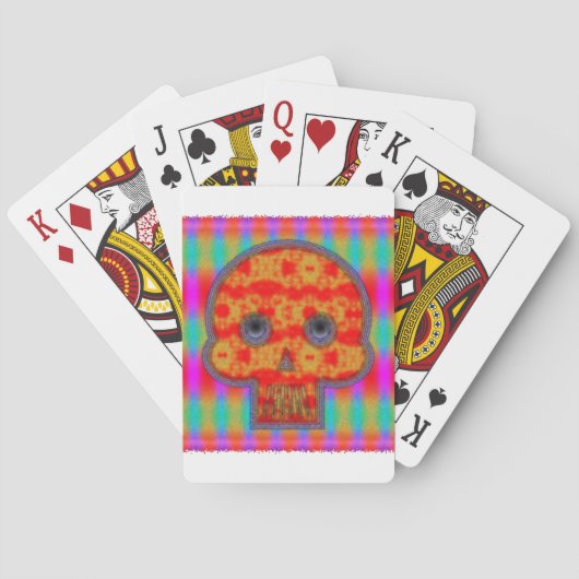 Kleurrijke robot schedel schilderen pokerkaarten (Achterkant)