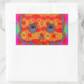 Kleurrijke robot schedel schilderen rechthoekige sticker (Tas)