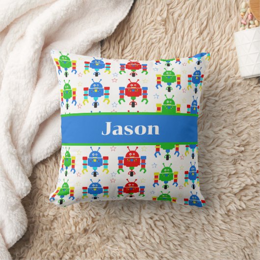 Kleurrijke Robots Kinder Gepersonaliseerd Kussen (Deken)