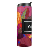 Kleurrijke Rock Dunne Sectie met Naam en Monogram Thermosbeker (Gedraaid links)