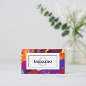 Kleurrijke Rock Dunne Sectie met Naam en Monogram Visitekaartje (Staand voorkant)