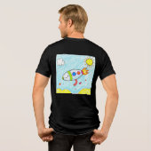 Kleurrijke Rocket Doodle Fun Space Art Tri-Blend Shirt (Achterkant volledig)