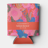 Kleurrijke Rode Boho Bloemstuk Aangepaste Bruiloft Blikjeskoeler (Voorkant)