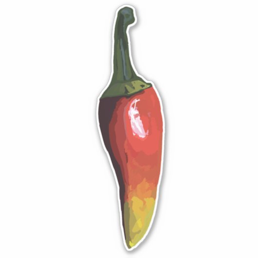 Kleurrijke rode chili peper sticker (Voorkant)