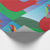 Kleurrijke Rode Haan met Regenboogstaart op Heuvel Cadeaupapier