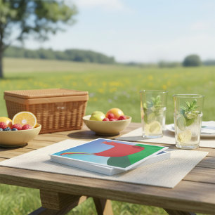 Kleurrijke Rode Haan met Regenboogstaart op Heuvel Servet