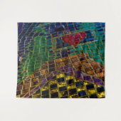 Kleurrijke rode hart mozaïek wandkleed (Voorkant (horizontaal))